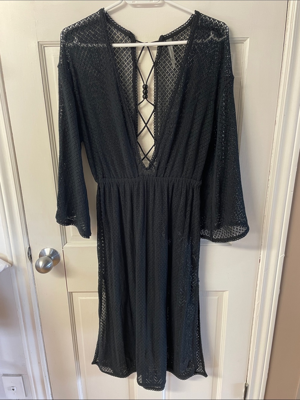 Anthropologie Brea swimsuit cover-up beach dress in black lace women’s size XS